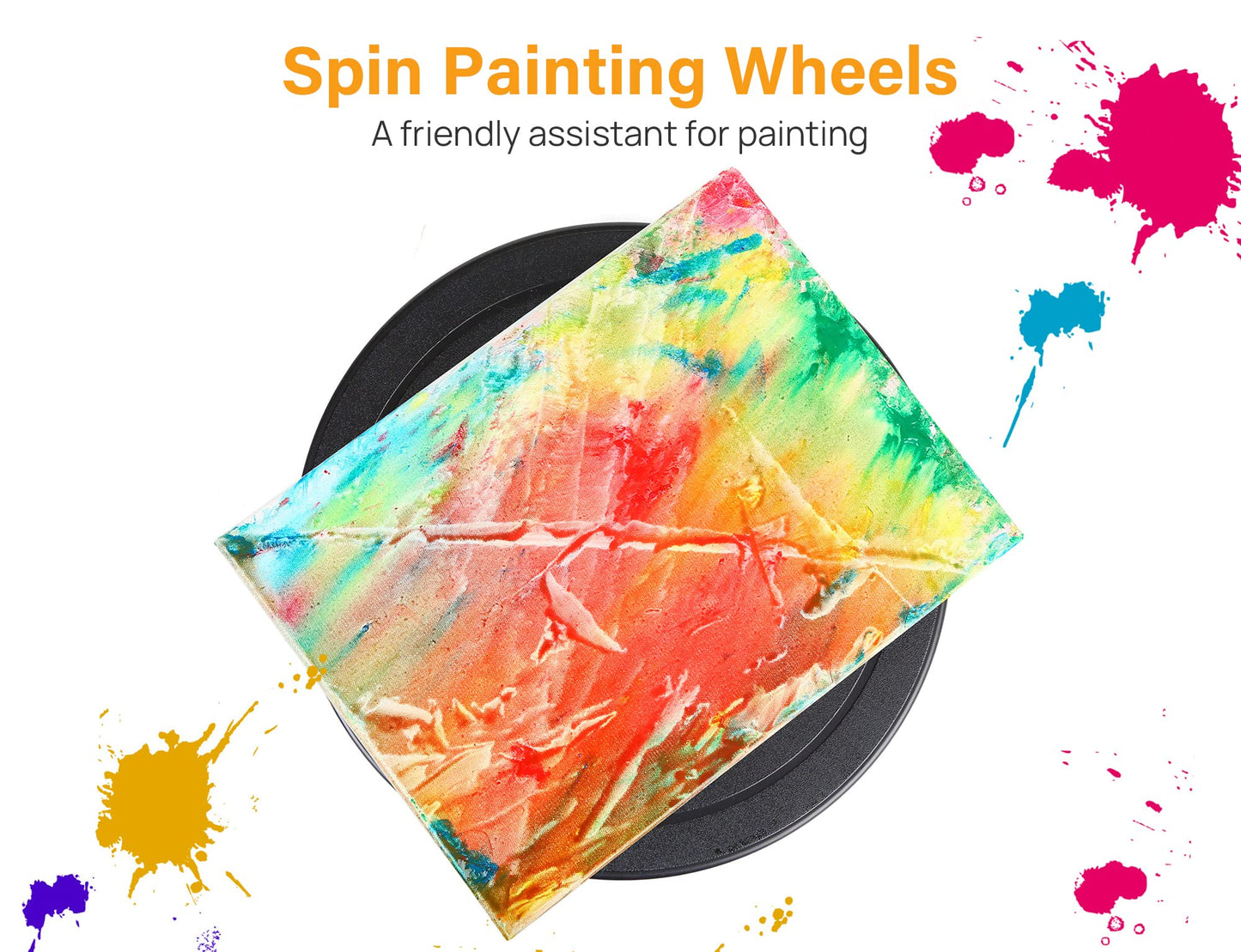 Kootek 11 Inch Rotate Turntable Sculpting Wheel Revolving Cake Turntable Black Painting Turn Table Lightweight Stand for Paint Spraying Spinner, Cake Decorating, Displaying Item