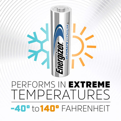 Energizer Ultimate Lithium AA Batteries, World's Longest Lasting Battery for High-Tech Devices (4 Each), Black (EVEL91BP4)