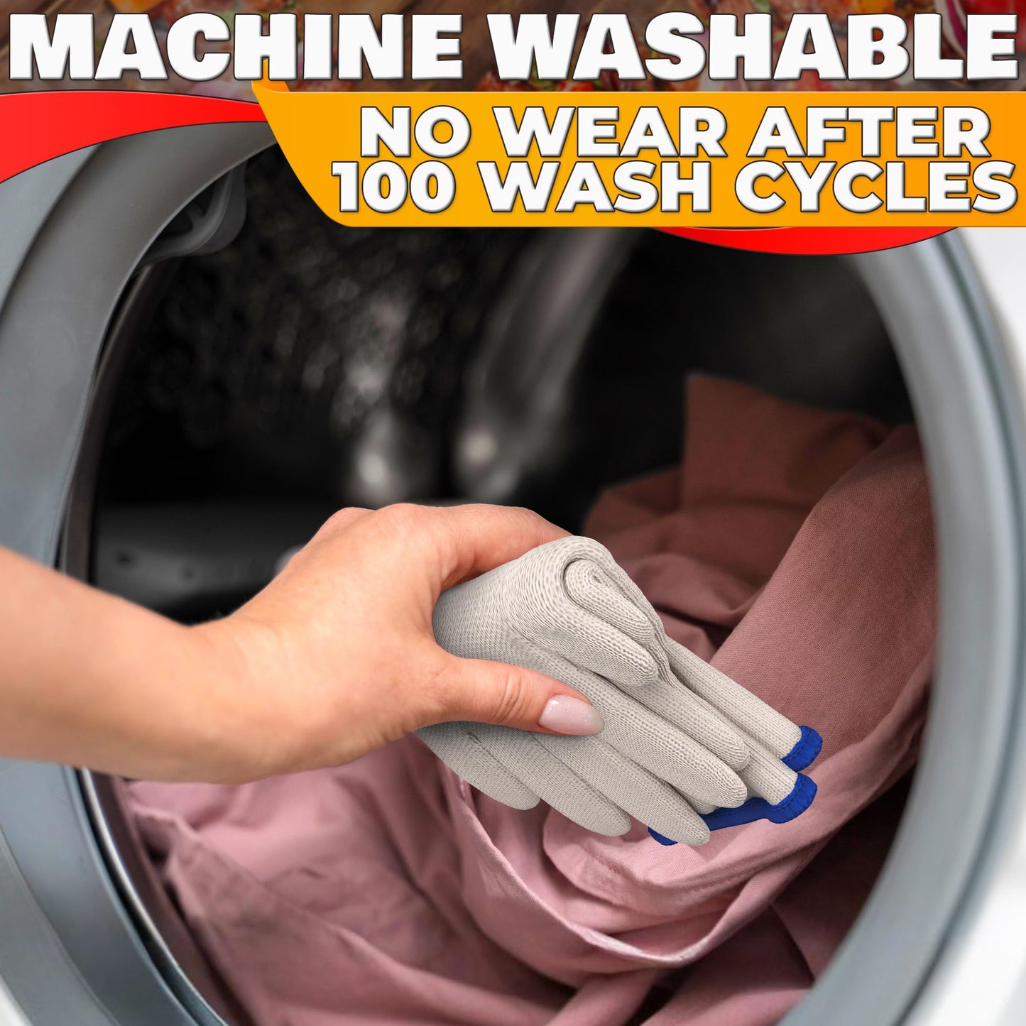 Heat-Resistant Cooking Gloves for Indoor and Outdoor Use - Gloves for Cooking, Baking, Pot-Holding, Smoker Grill Handling, and So On – Kitchen Gloves with 896 Degree Resistance, White, 10215