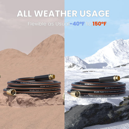 Giraffe Tools Garden Leader Hose 5/8 inch x 2.5ft, Short Water Hose Heavy Duty, Flexible, Lightweight Hybrid Hose with Bend Protection, Male to Female Fittings