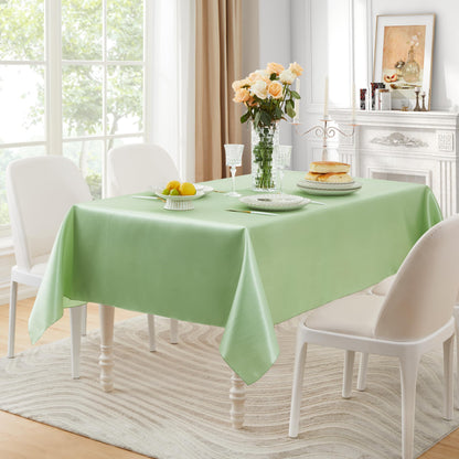 Counfeisly 1 Pack Satin Table Cover Rectangle Silkly Soft Table Cloth, Satin Dining Table Cloths for Wedding Banquet Table Decoration, Dining Room, Indoor and Outdoor Use, 60 x 120 Inches, Sage Green