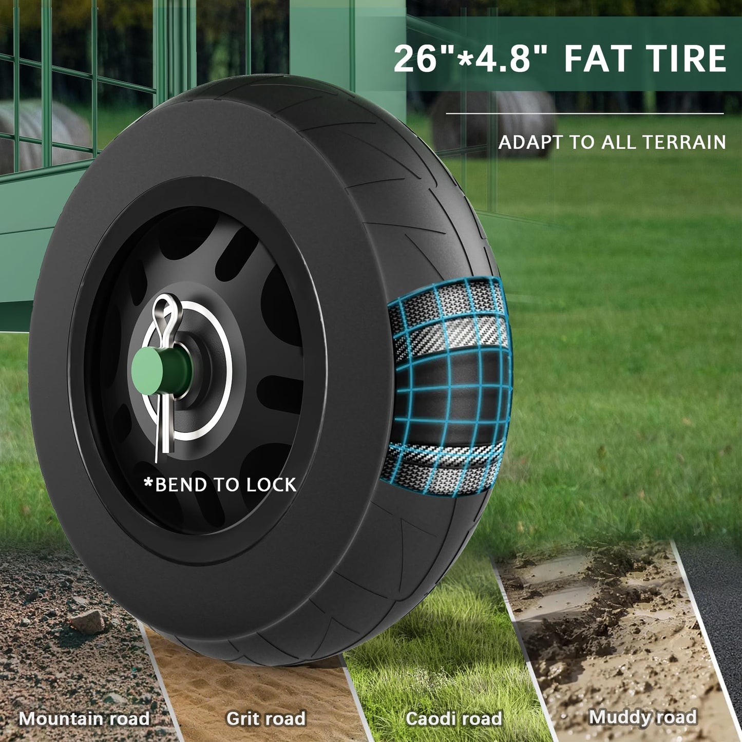 FLINTER Rolling Garden Work Seat with Wheels, Upgraded Heavy Duty Gardenning Cart with Seat - Garden Rolling Stools w/Wheels for Seniors