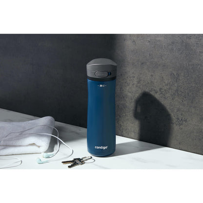 Contigo Jackson Chill 2.0, Vacuum-Insulated Stainless Steel Water Bottle with Secure Lid, Leak-Proof Travel Friendly, 20oz Capacity, Blueberry Color, Keeps Drinks Cold for 12 Hours