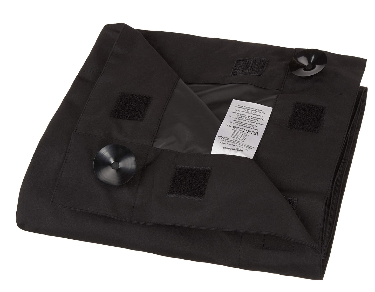 Amazon Basics Portable Blackout Curtain Shade with Suction Cups, 50" x 78", 1-Pack, Black