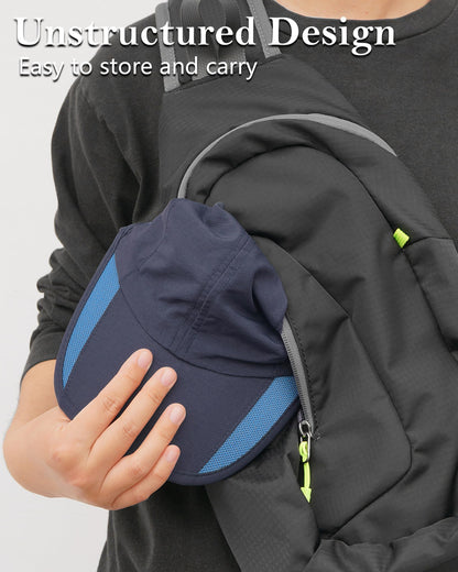 GADIEMKENSD Outdoor Running Hat Men's Cooling UPF50+ Womens Baseball Cap Sport Mesh Sun Hat Trucker Dad Hats Quick Dry Breathable Unstructured for Summer Camping Fishing Hiking Improved Navy L