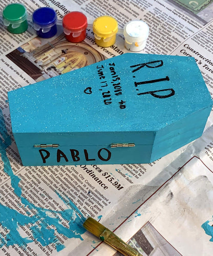 Creative Hobbies Medium 12 Inch Halloween Coffin Box - Fillable Hinged Box for Halloween Décor, Party Favor, Goth, Decoration, Pet Casket