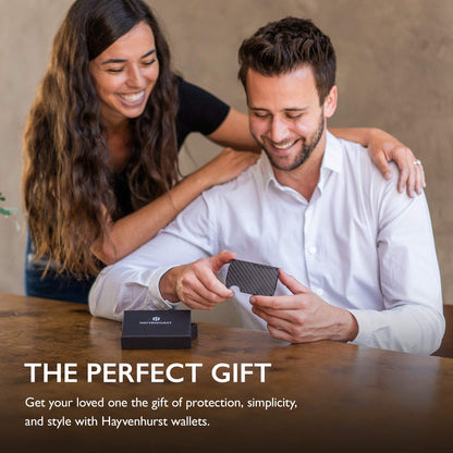 Hayvenhurst Wallet For Men - Reinvented Design Men's Wallet - Slim, Minimalistic & Seamless, Blocks RFID Scanners with a Money Clip (Carbon Fiber)