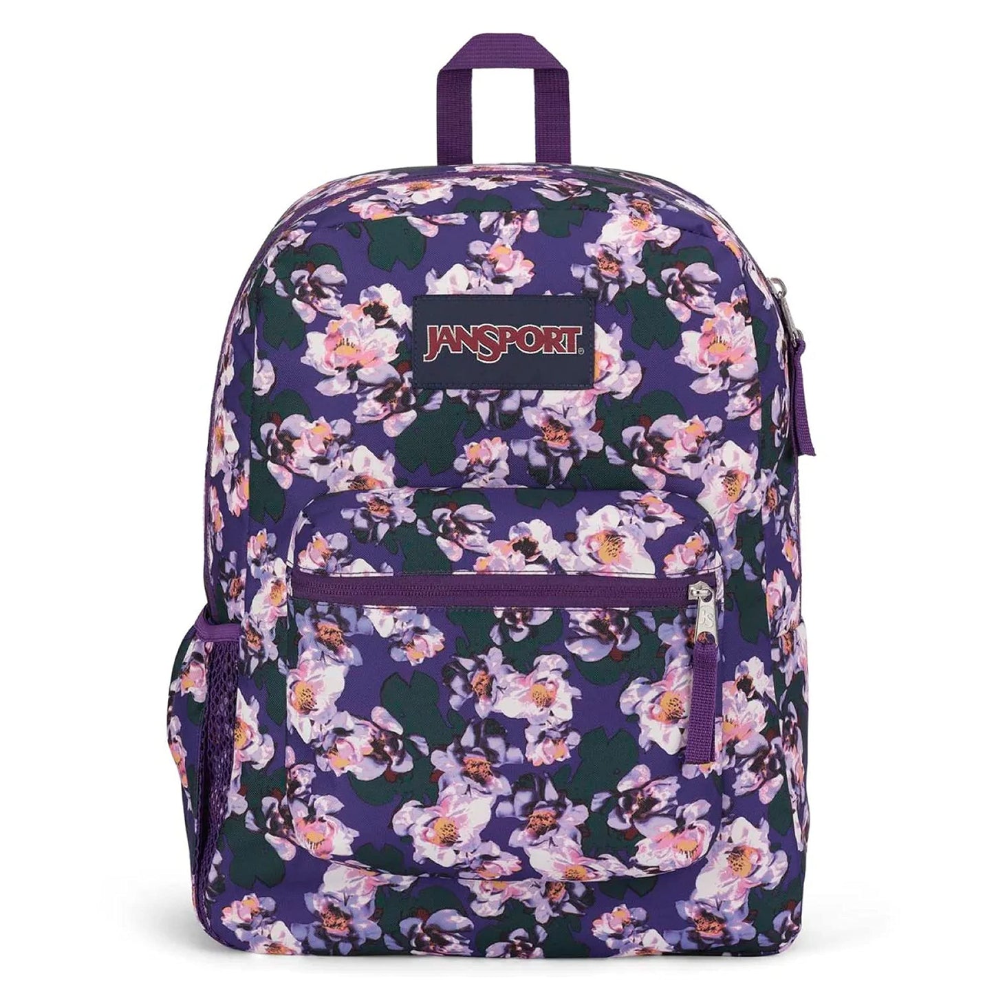 JanSport Cross Town Backpack 17" x 12.5" x 6" - Simple Bag for Everyone with 1 Main Compartment, Front Utility Pocket - Premium Class Accessories - Purple Petals