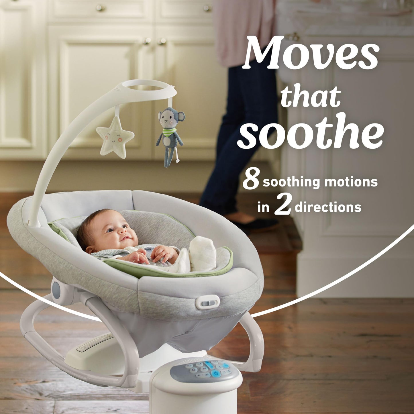 Graco Soothe My Way with Removable Rocker, Madden - Versatile Baby Swing & Portable Rocker