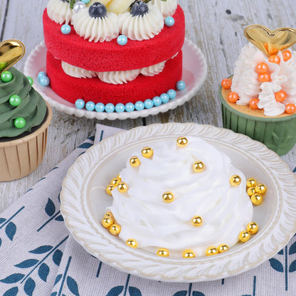 Halloween sprinkles for Cake Decorating, Orange Pearl Sprinkles 4 Sizes Mix for Cake Cupcake Cookie Baking Donuts Ice Cream Toppings