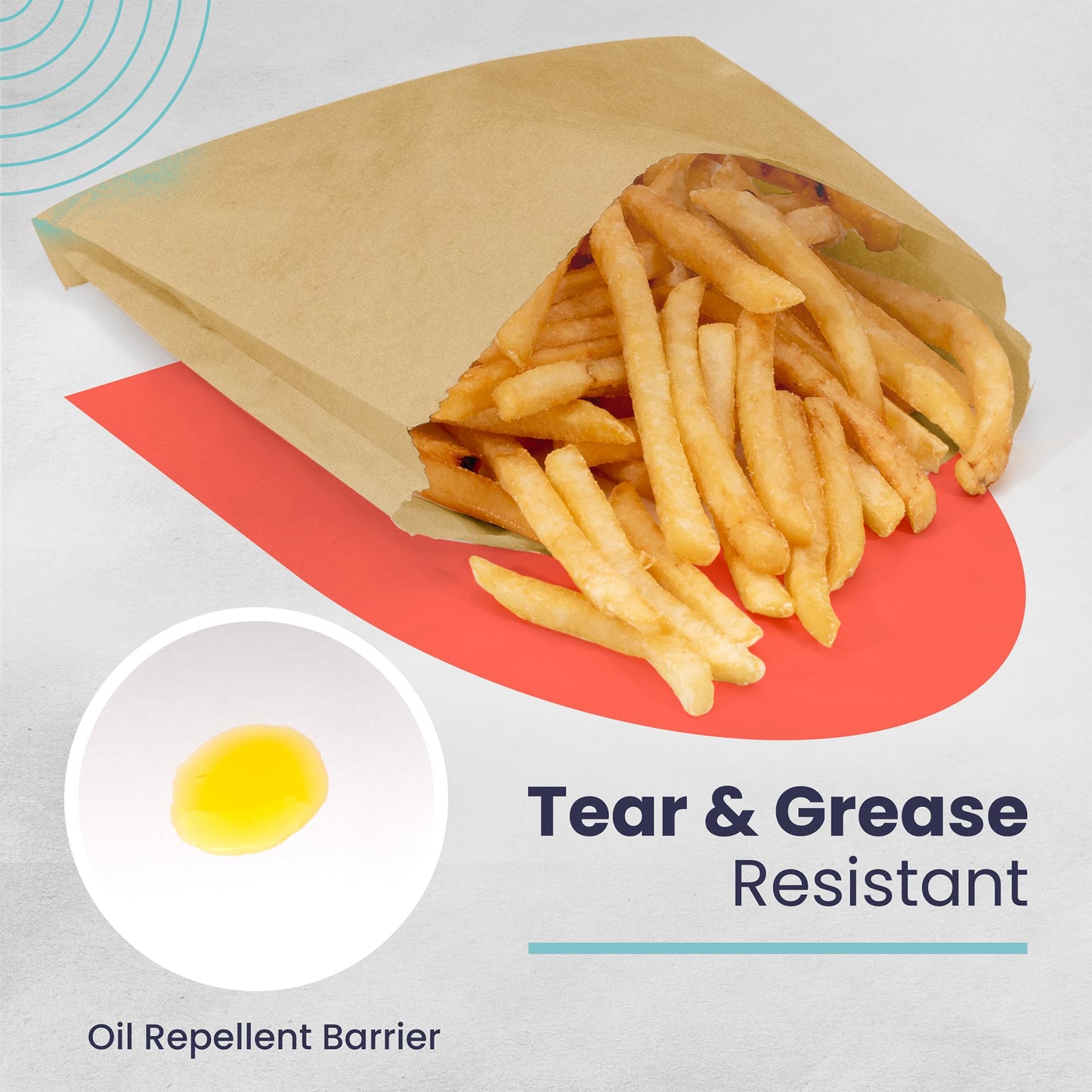 Fit Meal Prep 1000 Pack Paper Sandwich Bags 7 x 6”, Greaseproof Snack Bags, Unbleached Pastry Bag, Recyclable Small Brown Paper Bags, Cookie Sleeves, Food Packing for Bakery, Donuts