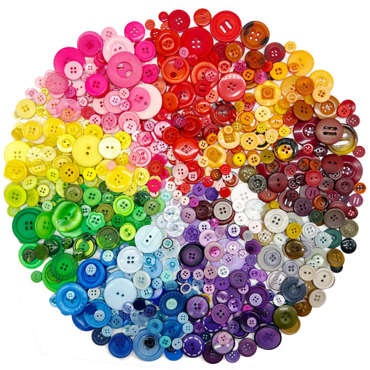 500-700 PCS Assorted Mixed Color Resin Buttons 2 and 4 Holes Round Craft for Sewing DIY Crafts Children's Manual Button Painting,DIY Handmade Ornament