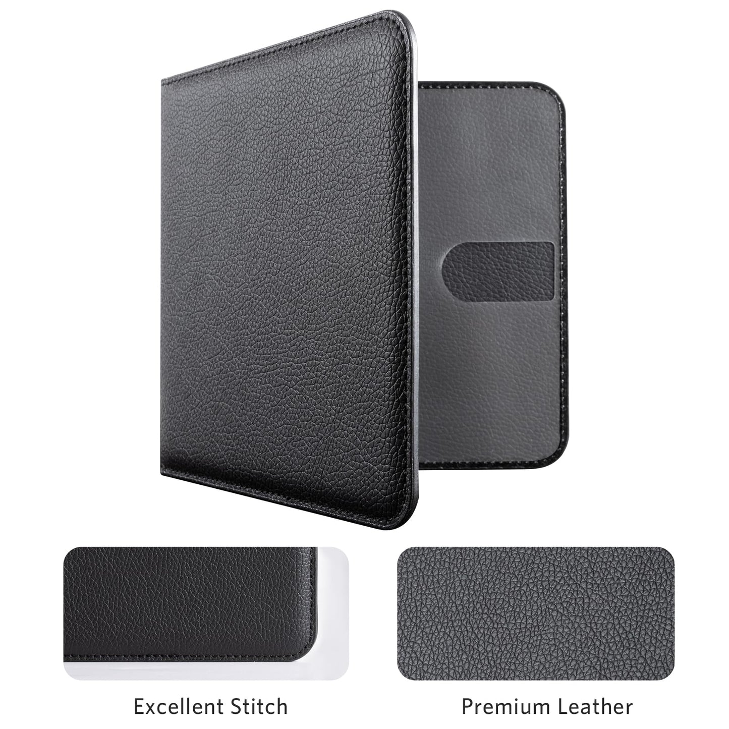 CoBak Car Registration and Insurance Holder - Men and Women Small Lightweight Vehicle Glove Box Car Organizer, Auto Truck Comparment Accessories Case for Essential Document, Driver License (Black)