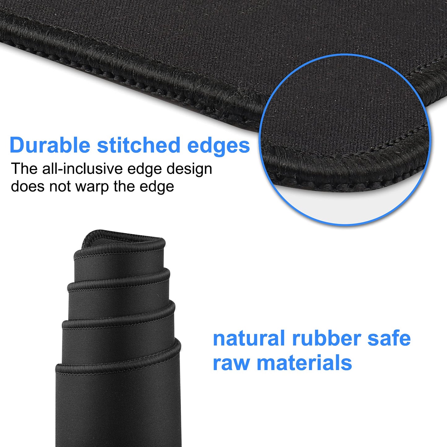 Hosimoln Gaming Mouse Pad, Large Mouse Pad Size 27.5x11.8 Thickness 0.12 inches,Premium-Textured Non-Slip & Waterproof Computer Mousepad with Stitched Edges for Gaming, Office & Home-70x30 Black