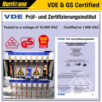 HURRICANE 1000V Precision Insulated Screwdriver Set, 6 Piece Insulated Electrician Screwdriver Set with Magnetic Tips for Electrical Repairs. Slotted(1.8mm, 2.0mm, 2.5mm, 3.0mm), Phillips(PH00, PH0)