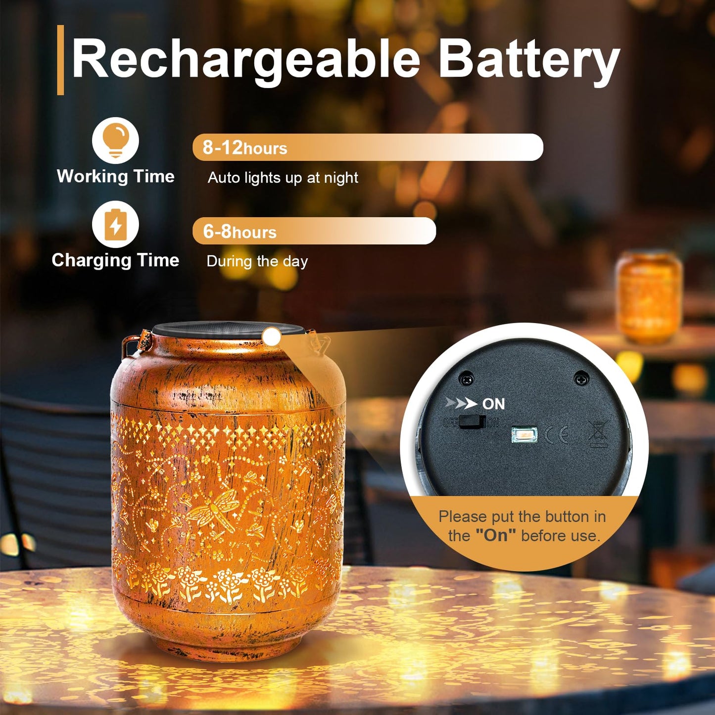 Dragonfly Solar Lanterns Outdoor Waterproof Dragonfly Birthday Gifts for for Women Mom Grandma, Hanging Solar Lights Garden Decoration Outside for Yard, Patio,Pathway Landscape