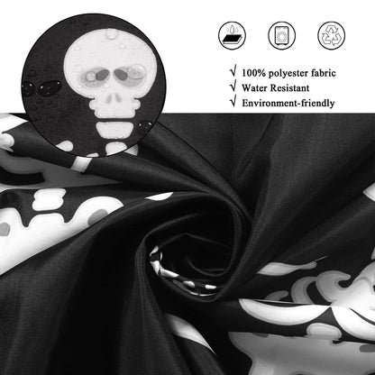 GCIREC Halloween Shower Curtain, Cartoon Funny Skull Skeleton Dancing Bathroom Curtain Halloween Party Retro Bath Curtain Waterproof Fabric Machine Washable with 12 Hooks, 72"X72"