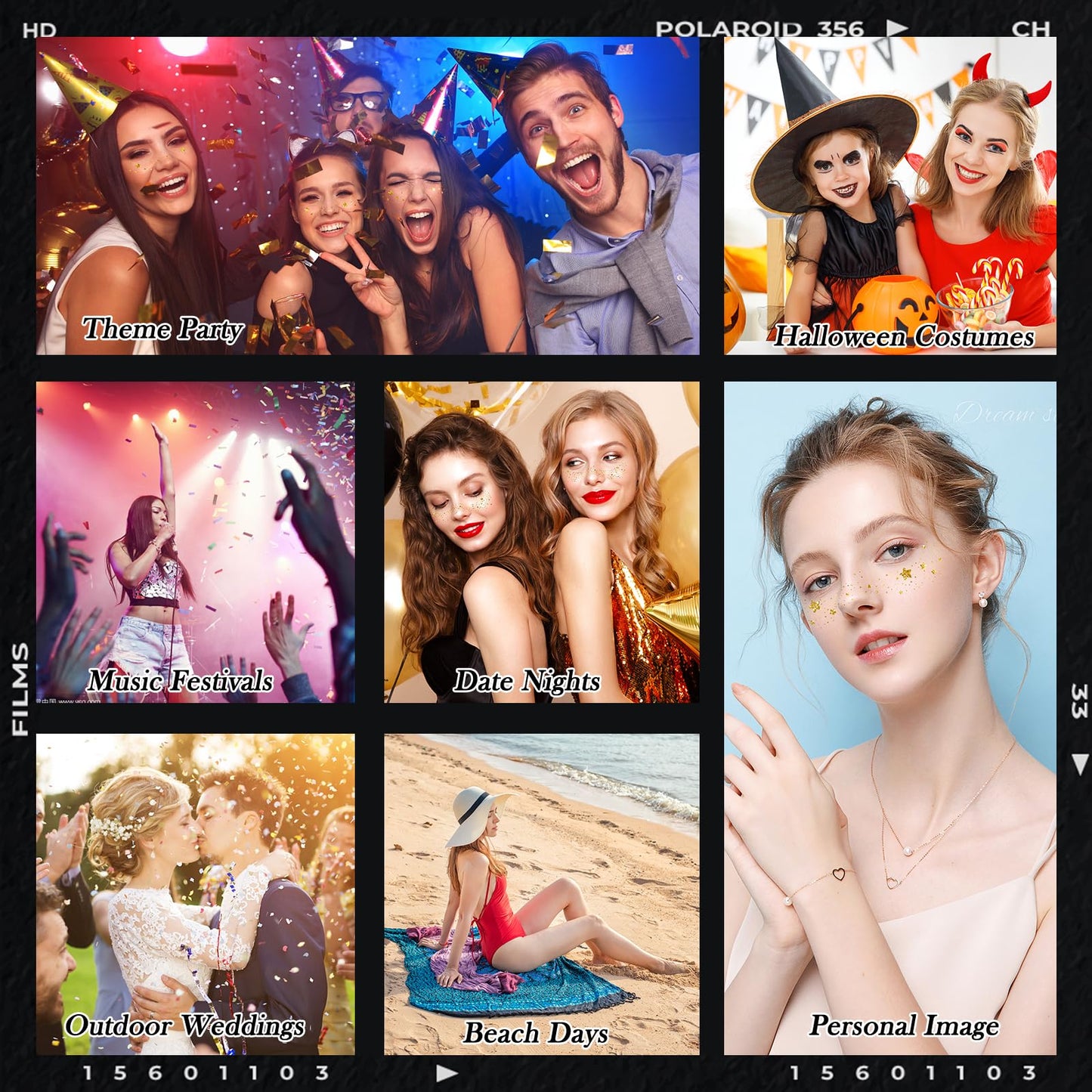 Halloween Face Glitter Freckles Tattoo,Temporary Tattoos Makeup Patches, Body Glitter Fake Freckles Stickers for Kid Halloween Decor,Theme Party,Bats Witch Pumpkin Rave Accessories,30 PCS