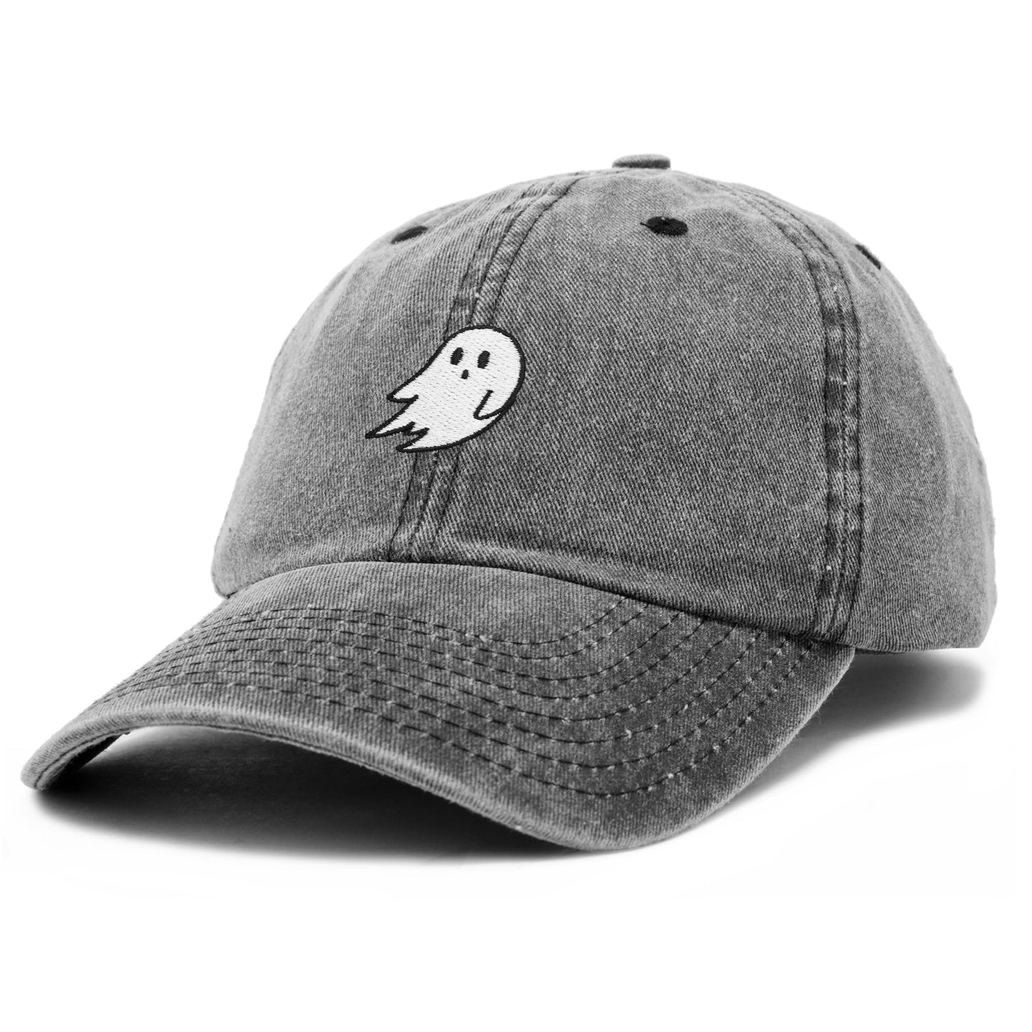 DALIX Ghost Embroidery Dad Hat Baseball Cap Cute Halloween in Black-Vintage