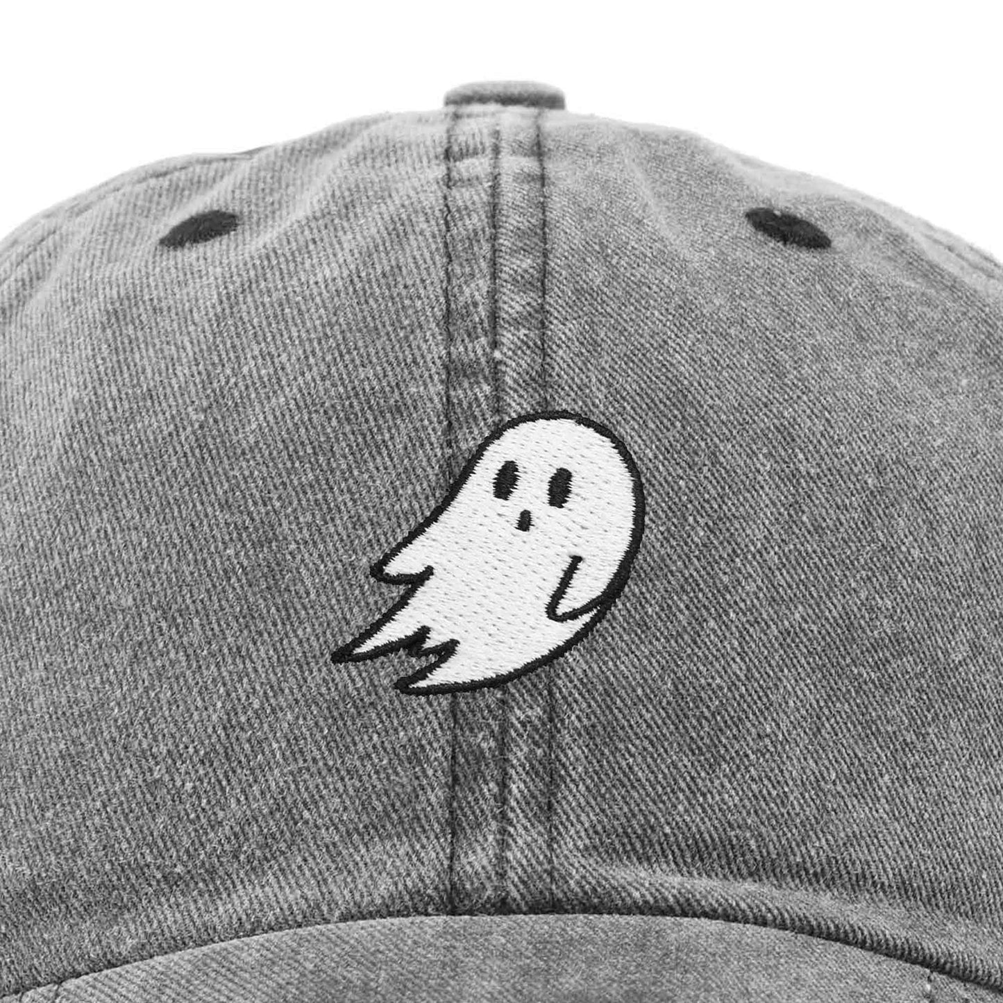 DALIX Ghost Embroidery Dad Hat Baseball Cap Cute Halloween in Black-Vintage