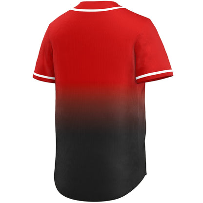KXK Plain Men Gradient Baseball Jersey Button Down Shirts Short Sleeve Fashion Hip Hop Sports Uniform