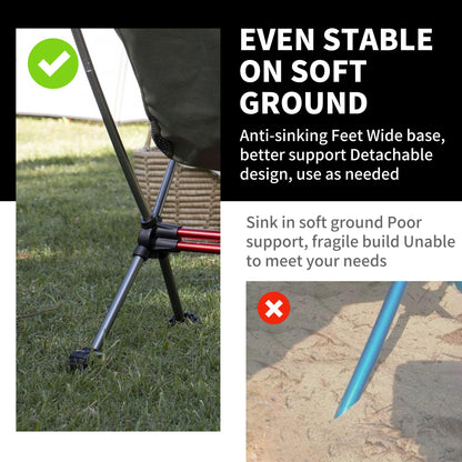 Naturehike YL08 Ultralight Camping Chair, 2.12 LBS Portable Backpacking Chair with Anti-Sinking Feet, Lightweight Compact Collapsible Camp Chair Folding Hiking Chair