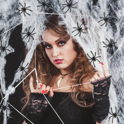 JIALWEN 120 Pieces Halloween Realistic Plastic Spiders Black Small Spider Toys Fake Spiders Prank Props for Halloween Home and Party Decorations