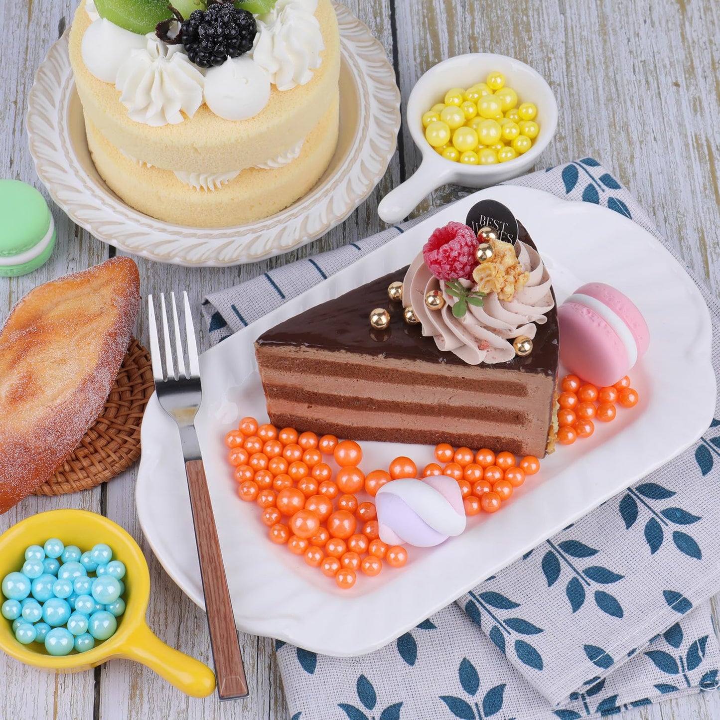 Halloween sprinkles for Cake Decorating, Orange Pearl Sprinkles 4 Sizes Mix for Cake Cupcake Cookie Baking Donuts Ice Cream Toppings