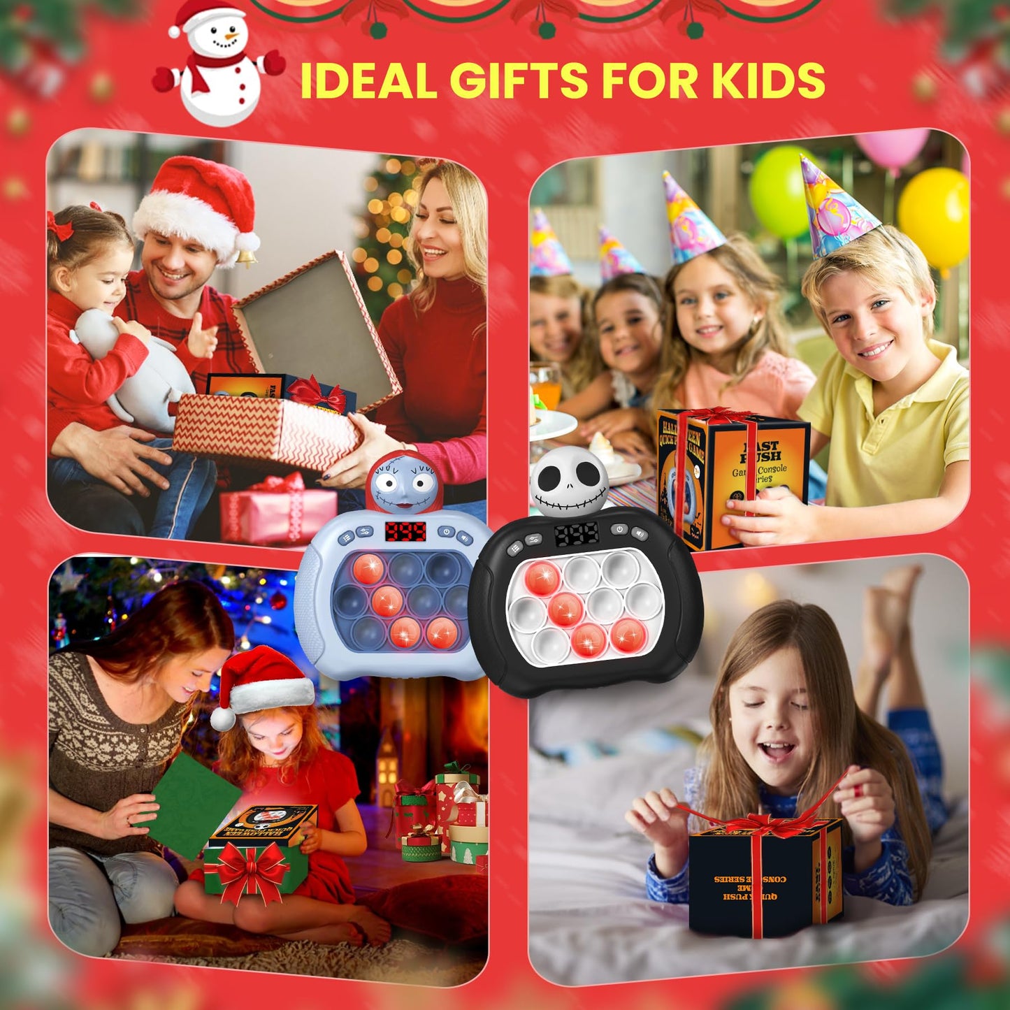 Halloween Pop Game Light Up Fidget Toy,Nightmare Be Christmas Toys for Kids Girls Boys Toddler Adult,Halloween Game Toy,Halloween Party Favors Trick or Treat Gifts