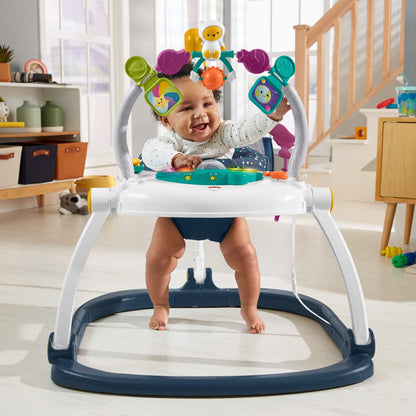 Fisher-Price Baby Jumperoo Baby Bouncer and Activity Center with Lights and Sounds, Astro Kitty SpaceSaver