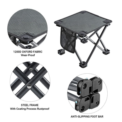 KingCamp 2 Pack Camping Stool Small Portable Folding Stool Mini Lightweight Backpacking Chair for Outdoor Camping Hiking Fishing Traveling Picnic