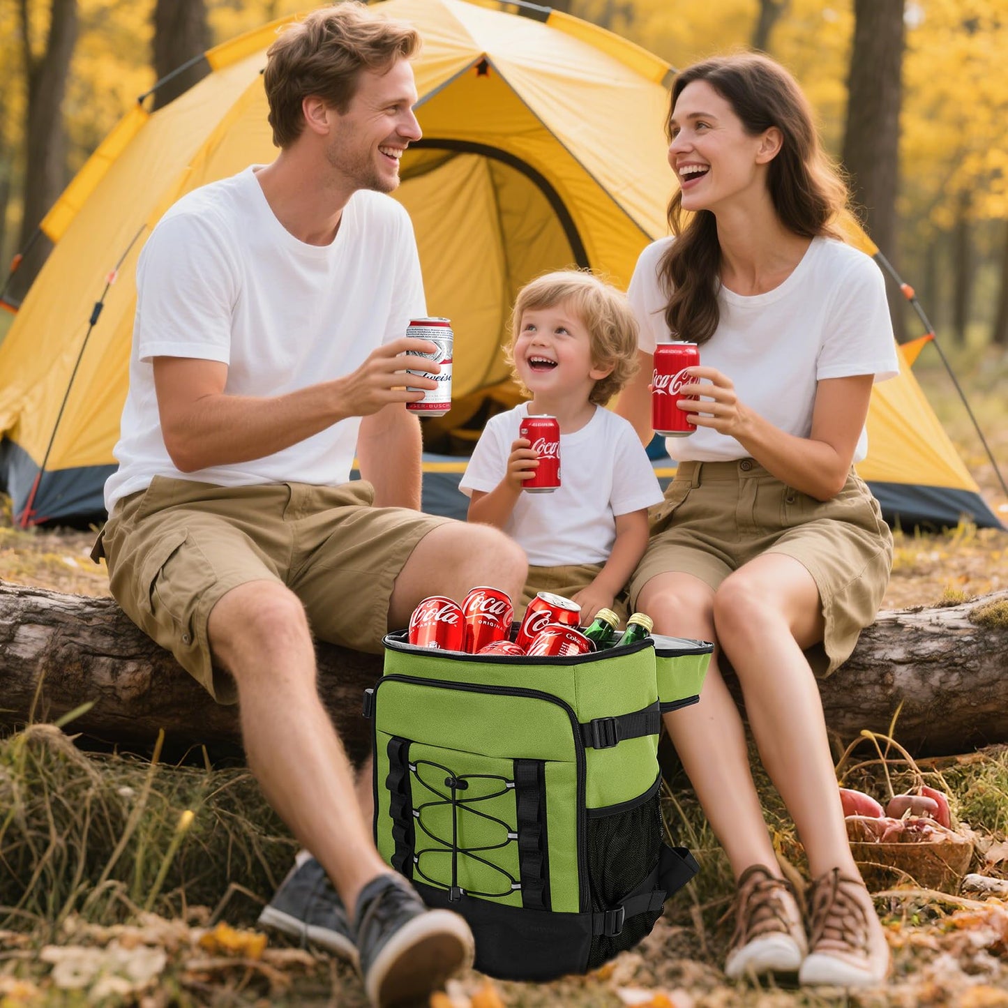 Cooler Backpack - 40 Cans Insulated Backpack Cooler for Men & Women, Portable 2 Leak Proof Compartments Coolers Bag for Beach Travel Picnic Lunch Hiking BBQ Camping - MIYCOO