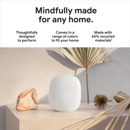 Google Nest WiFi Pro - 6E - Reliable Wi-Fi System with Fast Speed and Whole Home Coverage - Mesh Wi-Fi Router - 3 Pack - Snow, Linen, Fog
