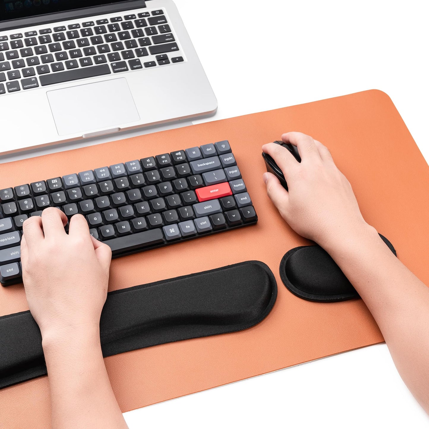 Hoewina Keyboard Wrist Rest,Ergonomic Wrist Rest,Superfine Fabric and Gel Memory Foam Wrist Pad for Computer Keyboard for Easy Typing & Pain Relief, Suitable for Office, Family, Outdoor, Black