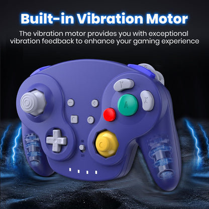 2.4 GHz Wireless GameCube Controller Switch Online Controller, USB Receiver & NGC Receiver, Compatible with Windows PC iOS Mac Raspberry Pi, GameCube/Switch - (Rechargeable) (Plug and Play) Indigo