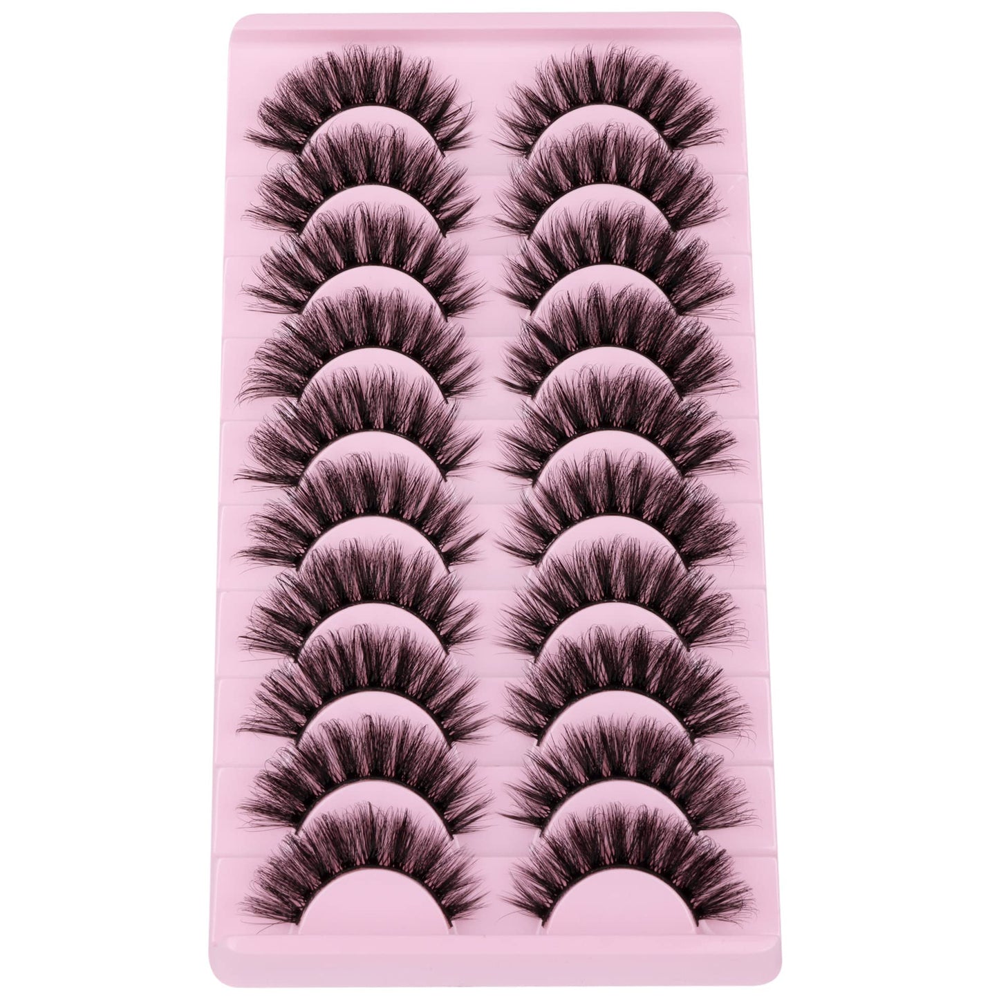 False Eyelashes Wispy Mink Lashes 18mm Strip Lashes Natural Look Fake Eyelashes Curly Soft Cat Eye Lash Pack 10 Pairs by EYDEVRO
