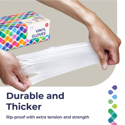 Fit Meal Prep 200 Pack Disposable Food Prep Vinyl Gloves Medium Food Safe Glove Household Cleaning Gloves for Cooking, Kitchen