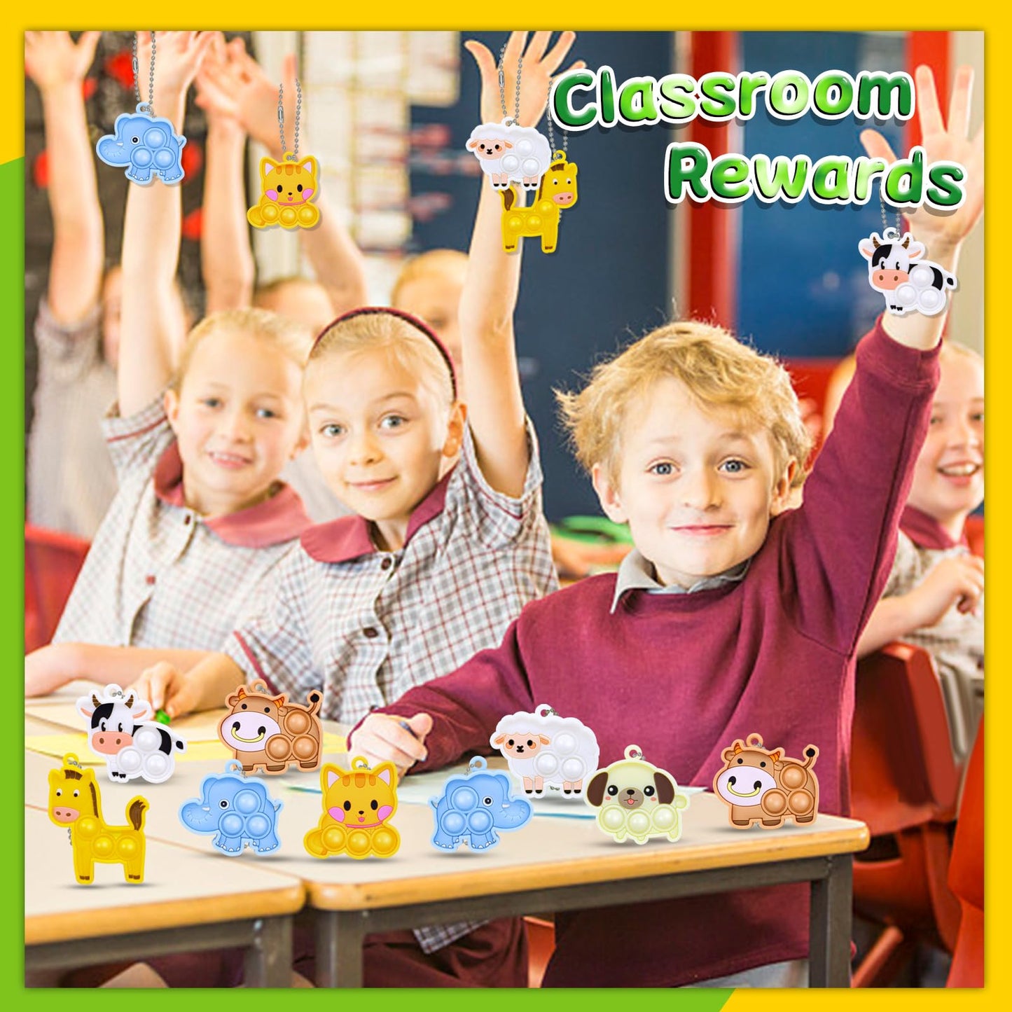 30pcs Party Favors for Kids Fidget Toys Bulk Mini Pop Keychain Stocking Stuffers Birthday Carnival Treasure Classroom Prizes Toddler Toys Fidget Pack Stress Relief Toys