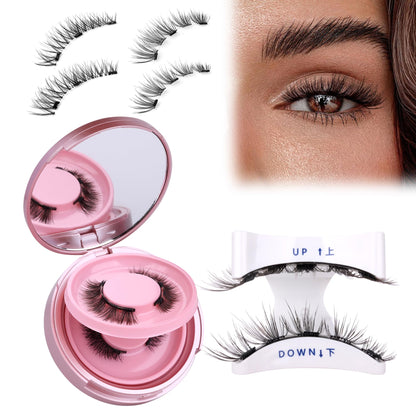 JIMIRE Magnetic Eyelashes Natural Look 2 Pairs Cat Eye Magnetic Lashes with Applicator Reusable Magnetic Eyelashes No Glue Needed Magnetic Lashes without Eyeliner Demi-Wispies Eyelashes Easy to Apply