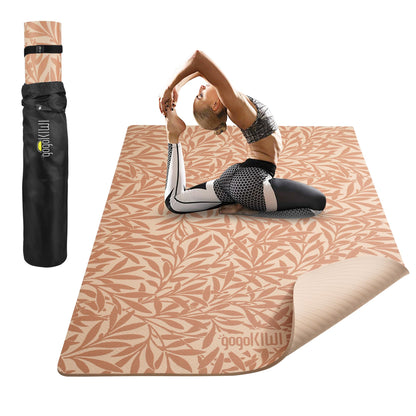 Large Yoga Mat (6'x4') – 1/4" & 1/2" Thick Exercise Mats for Home Workout, Extra Wide Workout Mats for Home Gym, Yoga, Pilates, Stretching, Floor & More