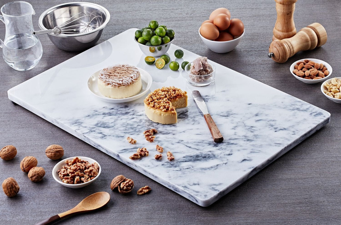 JEmarble Pastry Board 12x16 inch with Non-Slip Rubber Feets for Stability Perfect for Keep the Dough Cool and Chocolate Tempering(Premium Quality)