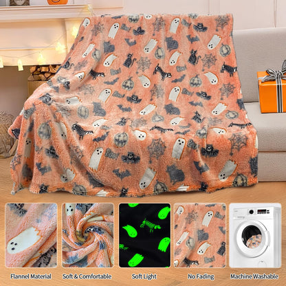 COMFAR Cute Halloween Blankets for Kids, for Kids/Teens/Women/Men, Halloween Blankets and Throws for Adults, Spooky Blanket for Boy/Girls/Toddler, Fall Throw Blanket for Couch 40"x 60"