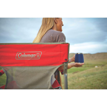 Coleman Outpost Breeze Folding Camp Chair with Cooling Mesh Back, Portable Outdoor Chair Supports up to 300lbs