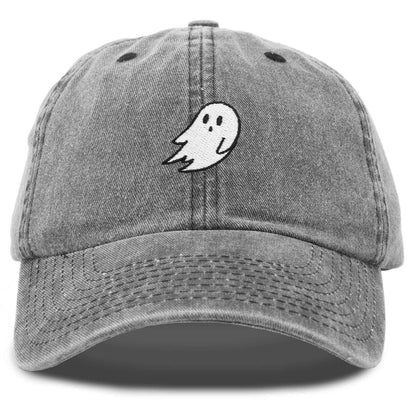 DALIX Ghost Embroidery Dad Hat Baseball Cap Cute Halloween in Black-Vintage
