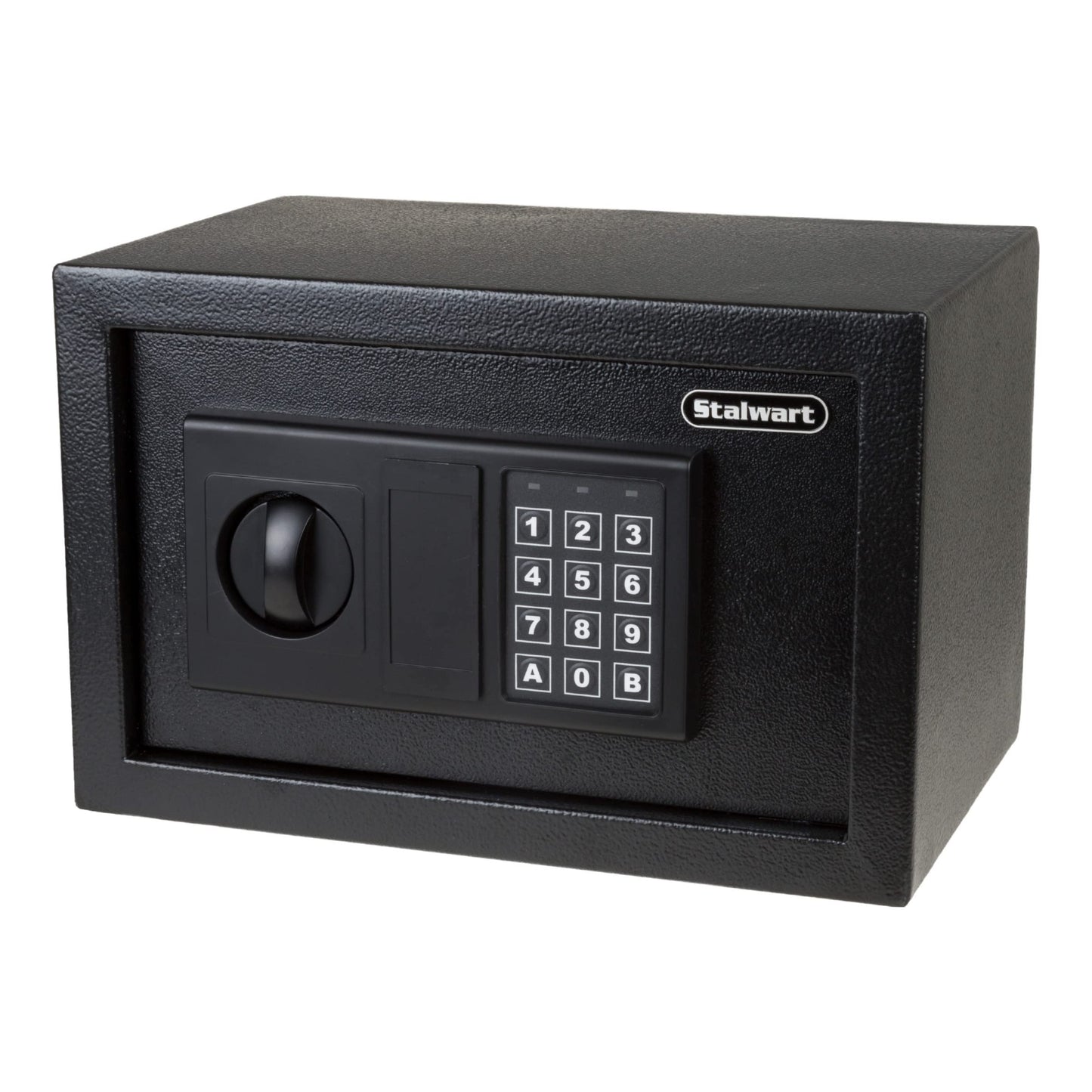 Digital Safe - Electronic Steel Safe with Keypad and Manual Override Keys - Protect Money, Jewelry, Passports - For Home, Business by Stalwart (Black), 12.2" (L) x 7.9" (W) x 7.9" (H)