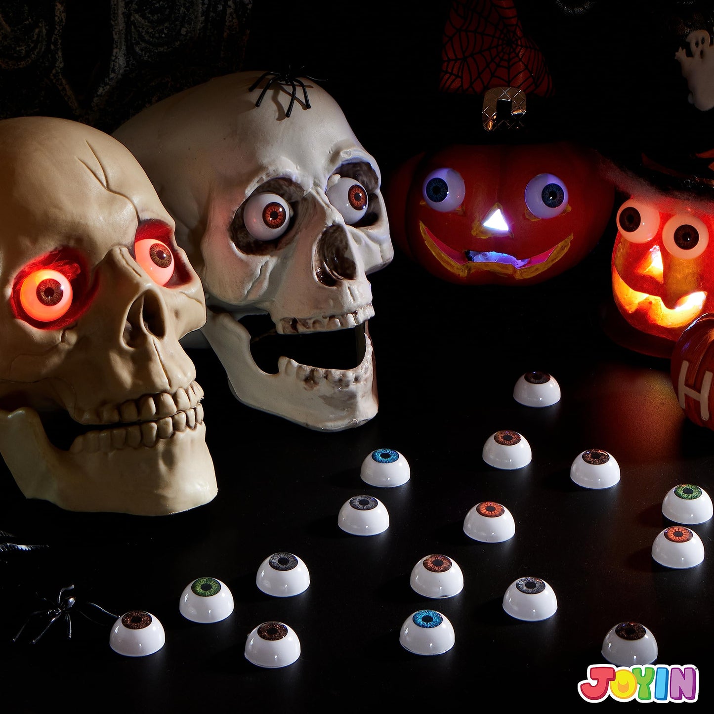 JOYIN 24 PCS Halloween Eyeballs, Trick or Treat Scary Realistic Eyes Prop Supplies, 12 Pair Hollow Plastic Eyeballs for Halloween Party Decoration