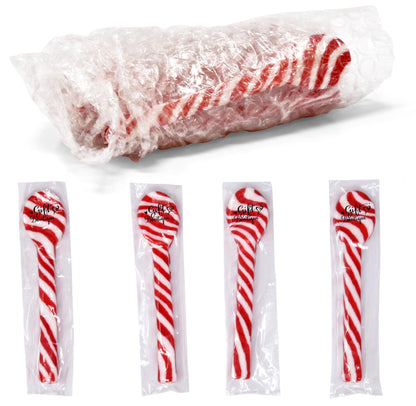 Gift Boutique Christmas Peppermint Candy Cane Spoons 24 Pack Edible Mint Candies Spoon Individually Wrapped for Stirring Beverages Cocoa Tea Coffee Cocktails, Stocking Fillers Holiday Party Favor Gift