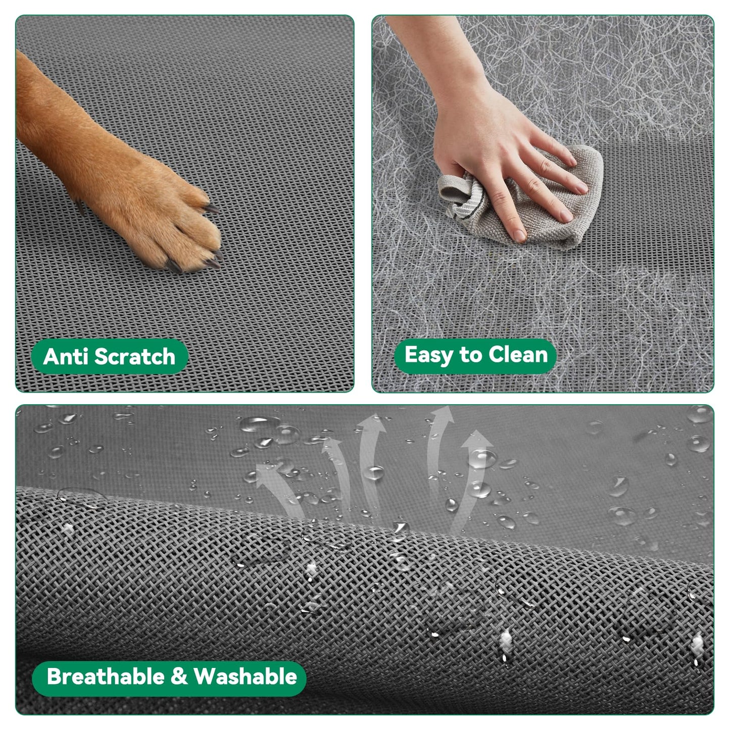 Elevated Dog Bed Raised Outdoor Dog Cot for Medium Dogs, Installation Requires No Tools, Frame with Washable Cooling Breathable Mesh Anti-Slip Feet, Indoor Pet Bed, Grey, 35.4 Inches