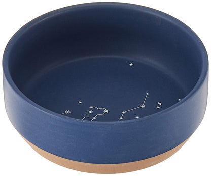 Fringe Studio Stoneware Pet Bowl, Medium, Celestial (479007),Dark Blue