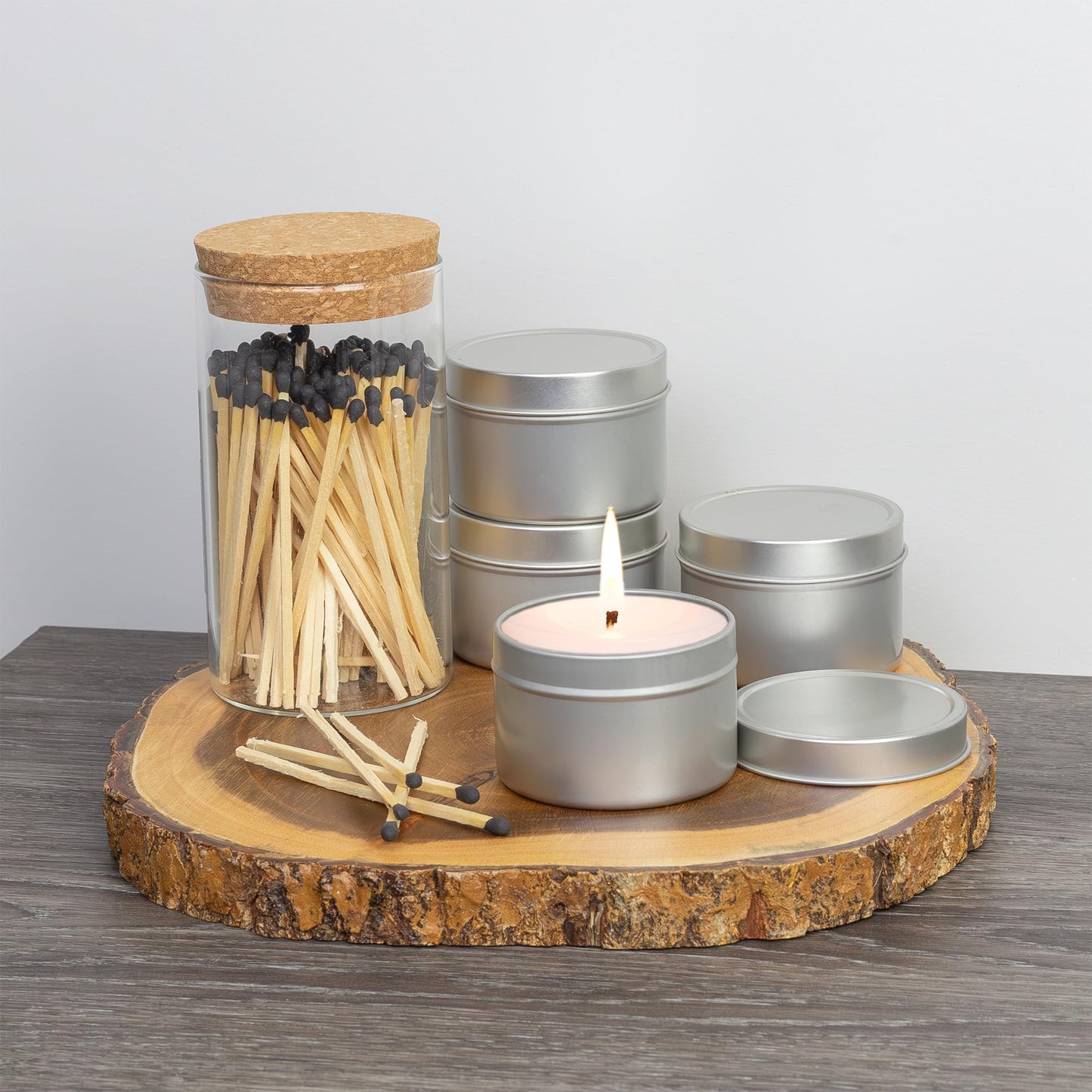 Cornucopia Brands 4-Ounce Metal Tins/Candle Tins (24-Pack); Round Containers w/Slip-On Lids for Party Favors, Candle Making, Spices, Gifts